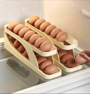 Double-Layer Egg Dispenser Automatic Roll-Down Egg Storage Rack